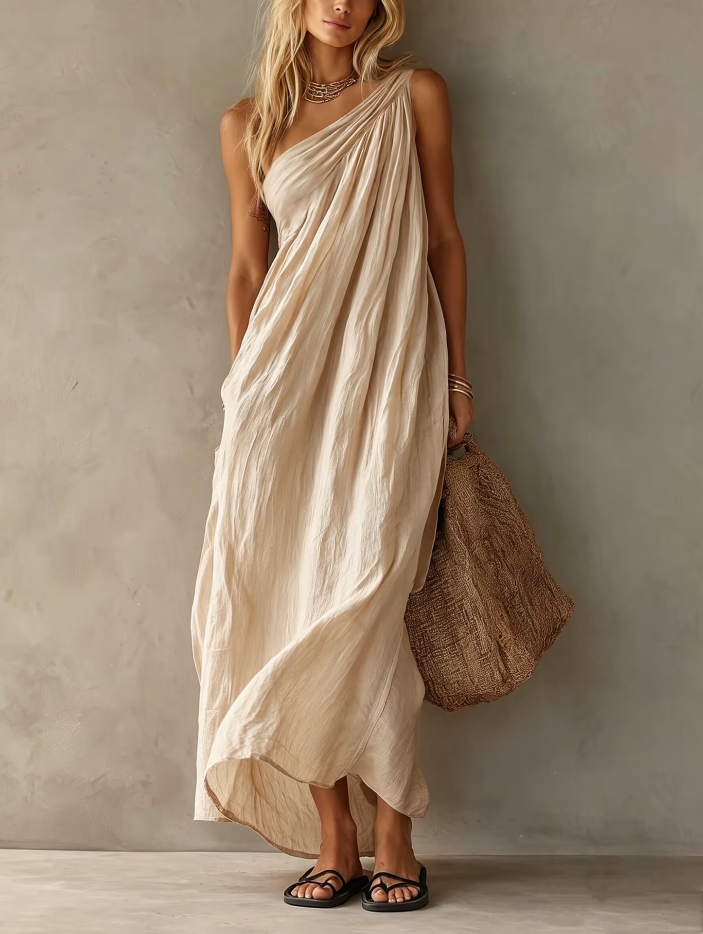 Summer New European and American Style Women's Clothing Wish European Station Off-Shoulder Strapless Dress image 2